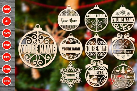 A Laser Cut Ornament Bundle for Winter Branding & Craft Projects