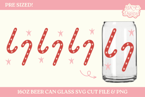 Candy Cane Stars Graphics for Festive Crafting Projects