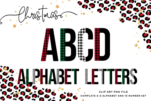 Christmas Alphabet Buffalo Plaid Letters: Festive Graphics for Local Brands