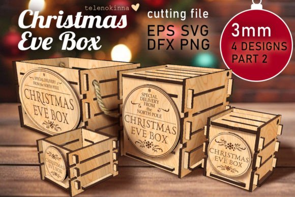 Christmas EVE BOX SVG: Laser Cutting's Festive Brand Asset
