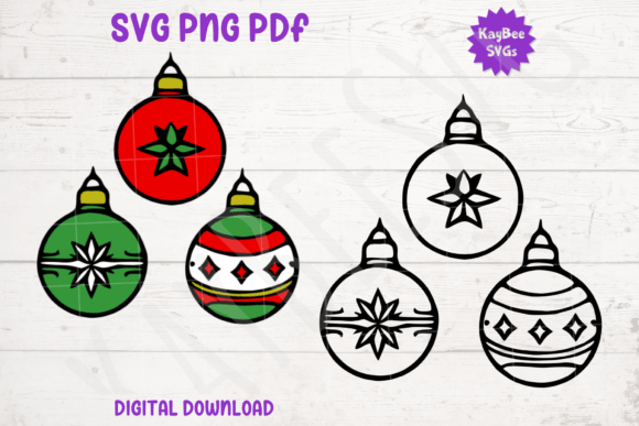 Christmas Ornaments SVG PNG PDF Cut File for Creative Crafts