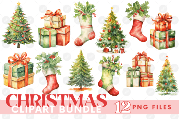 Christmas Tree Clipart Bundle: Perfect for Holiday Graphics
