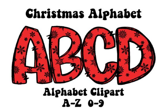Red Snows Christmas Alphabet Doodle: Festive Graphics for Local Brands