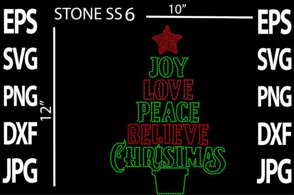Rhinestone Christmas Template: A Festive Graphics Asset for Crafts