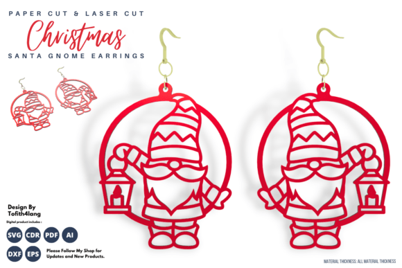 Santa Gnome Earrings: A Festive Laser-Cut Design Review