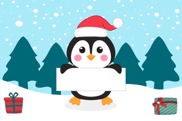 Vector Penguin Christmas Character: A Charming Graphics Addition