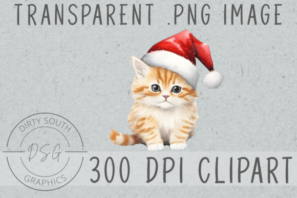 Watercolor Christmas Baby Kitten: A Charming Illustration for Graphics